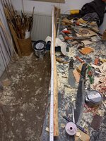 Mitte gesucht und um 5cm eingekürzt. Jetzt noch 181 lang