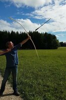 Man beachte den enormen Flugfortschritt des Quarterpounder Pfeils