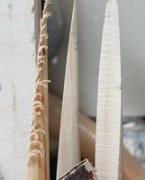 Reste von Säge mit Schleifpapier entfernt, das Sägeblatt ist bald fertig