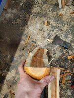 Hier hab ich noch von einem 40cm Reststück den Drehwuchs begutachtet.