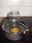 Das aufgequollene Granulat im Bade