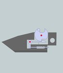Simple 1 Achs-Verriegelung im Schlitten.<br />Rechte aussparung wäre für das Windenseil geeignet, unten am schlitten müsste eine vorrichtung befestigt werden, die den Hahn beim zurückkurbeln automatisch nach hinten führt. ein Abbremsen der Nussscheibe nach dem Release müsste auch beachtet werden, Einrastung des Schlittens bei Windenendposition irgendwo am Schienenende geregelt sein.<br /><br />dunkelgrau=festes Trägergehäuse<br />hellgrau=bewegliche Teile<br />rot=Bewegungsachsen<br />Pfeile= Federeinrichtungen