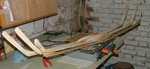 hier der Bogen nach dem schießen und seine Nachfolger im Rohzustand